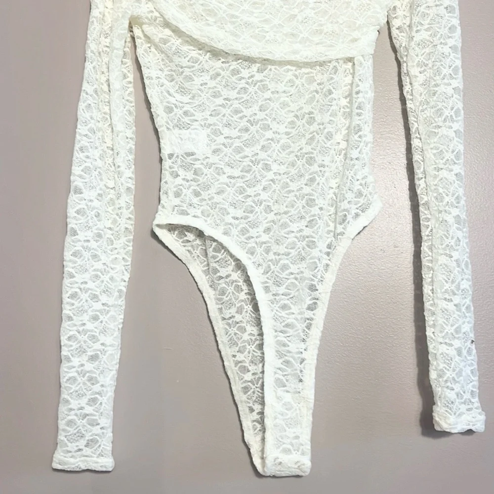 Chaser Asymmetrical Lace Thong Bodysuit